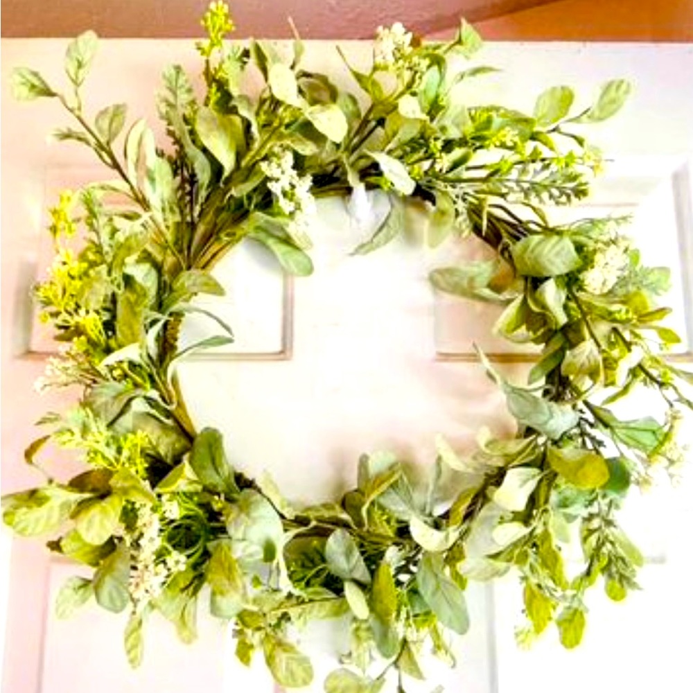 *Mixed Lamb’s Ear Wreath, 20”